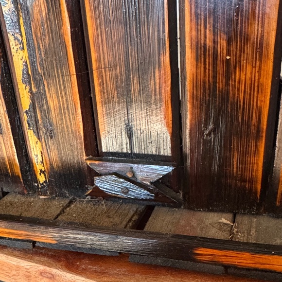 Handmade Rustic Stained Wooden Birdhouse With Tray Three Hole - Picture 12 of 13